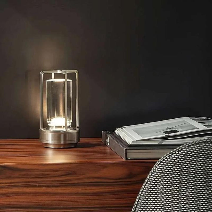 Nordic Touch-Control Table Lantern With Metal Frame & Acrylic Casing
