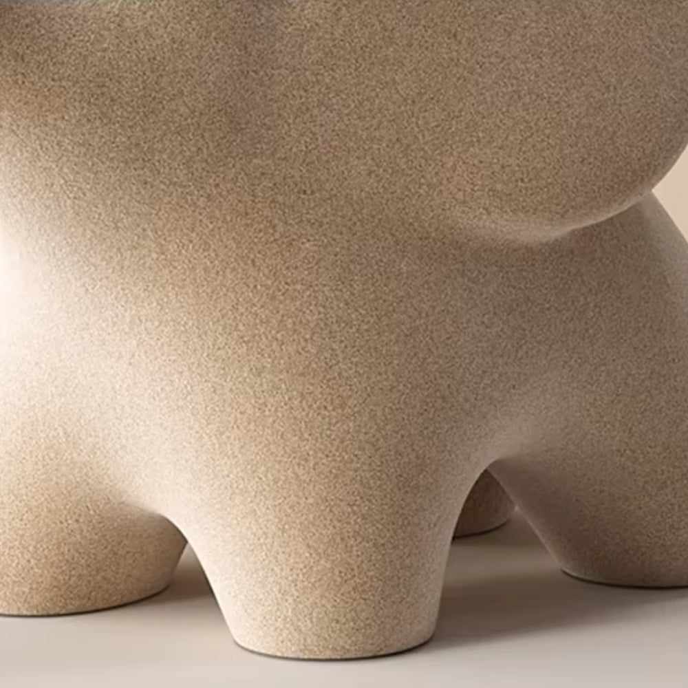 contemporary Resin Elephant Figurine With Uplifted Trunk