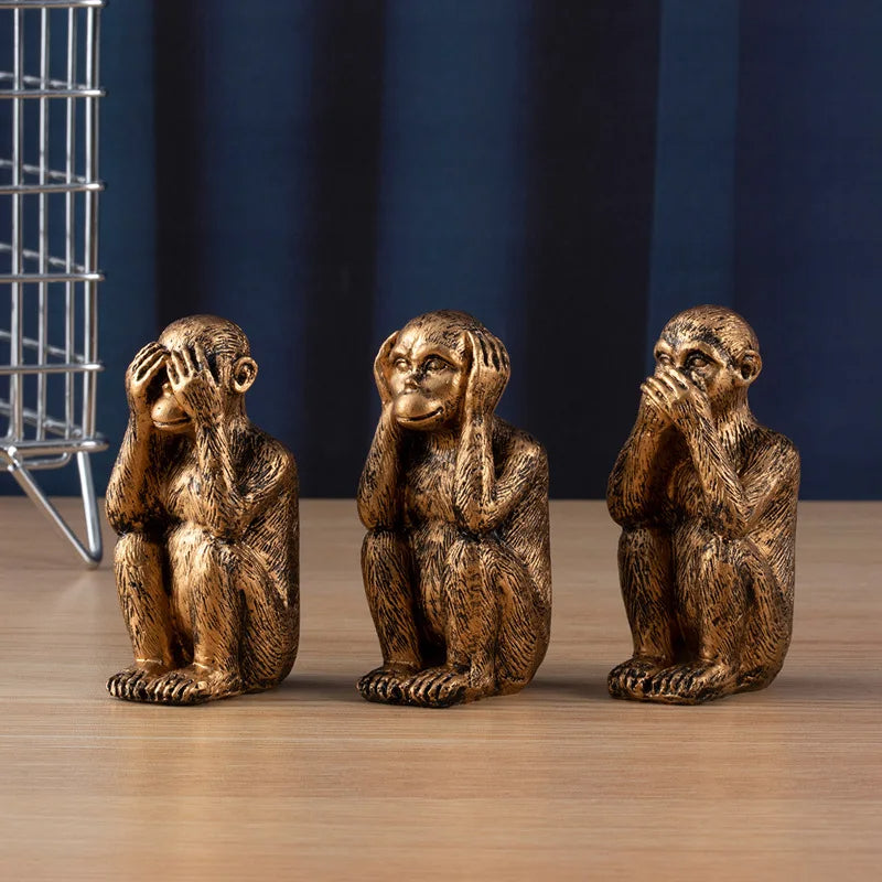 Three Wise Monkeys Decor Trio