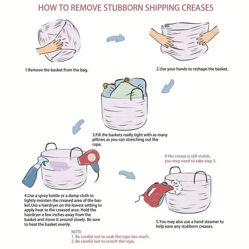 Minimalist Cotton Rope Laundry Basket With Sturdy Handles