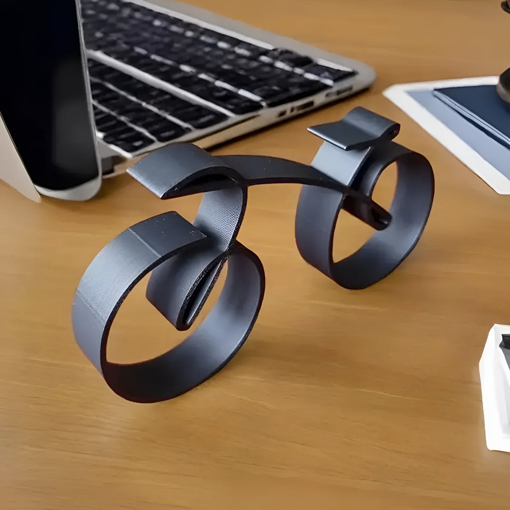 contemporary Metal Bicycle Sculpture With Abstract Design