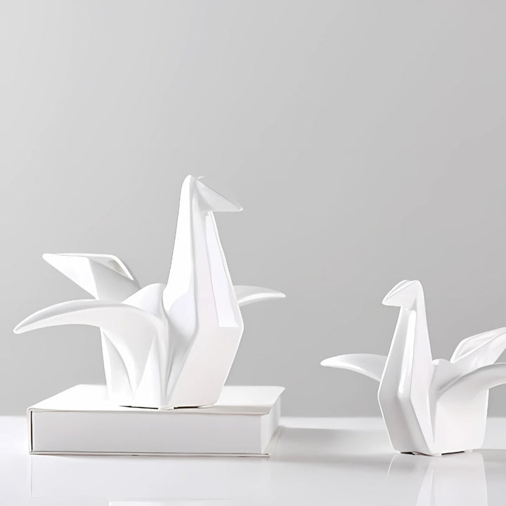 Minimalist Ceramic Bird Sculpture With Glossy Finish