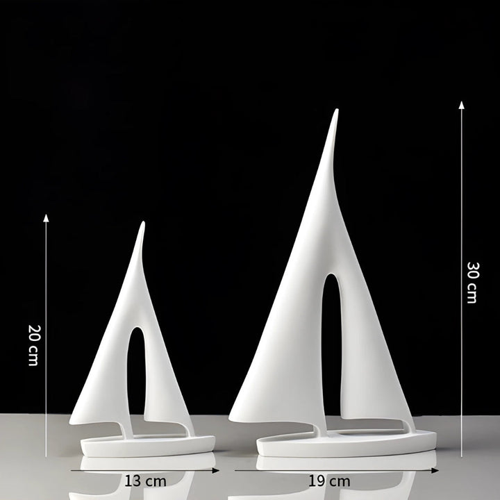 Ceramic Sailboat Sculpture With Smooth Silhouette