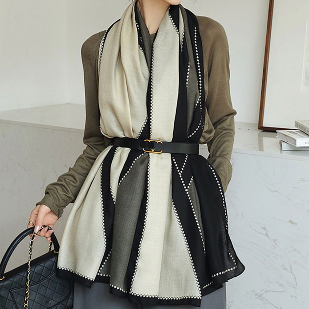 Audrey Geometry Wool Shawl