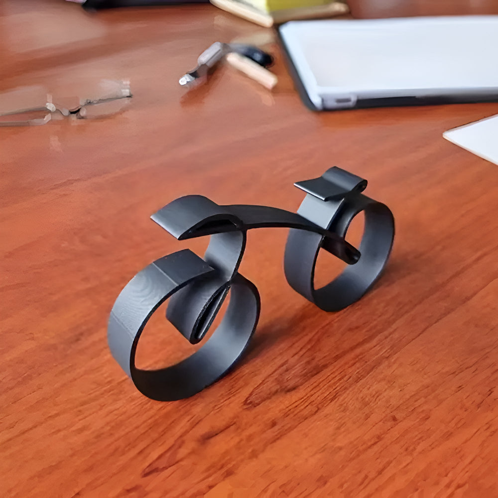 contemporary Metal Bicycle Sculpture With Abstract Design