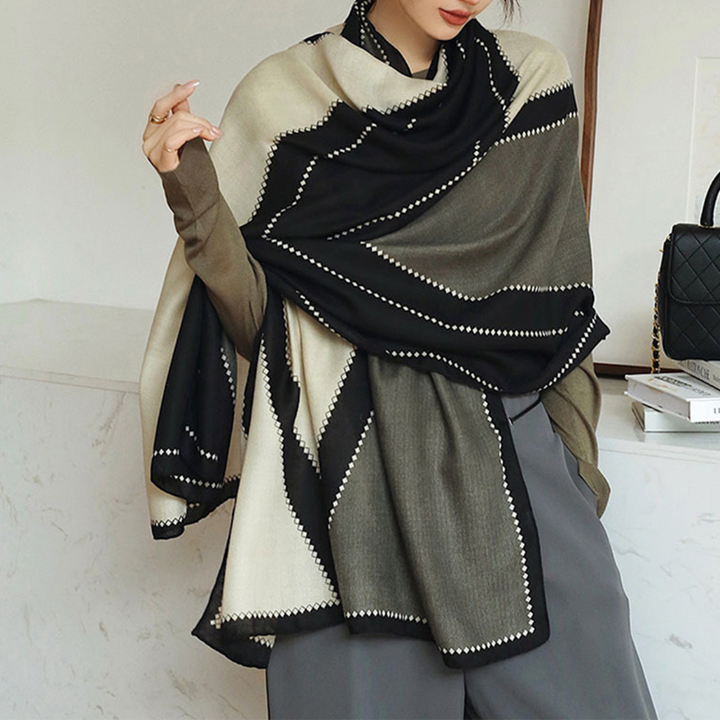 Audrey Geometry Wool Shawl