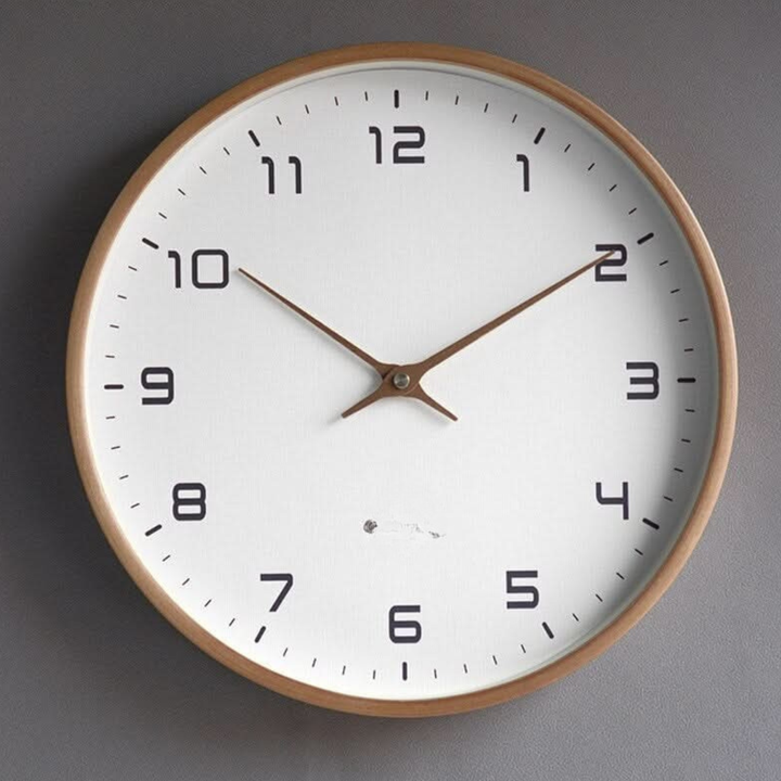 Minimalist Wall Clock With Simple Black Numerals