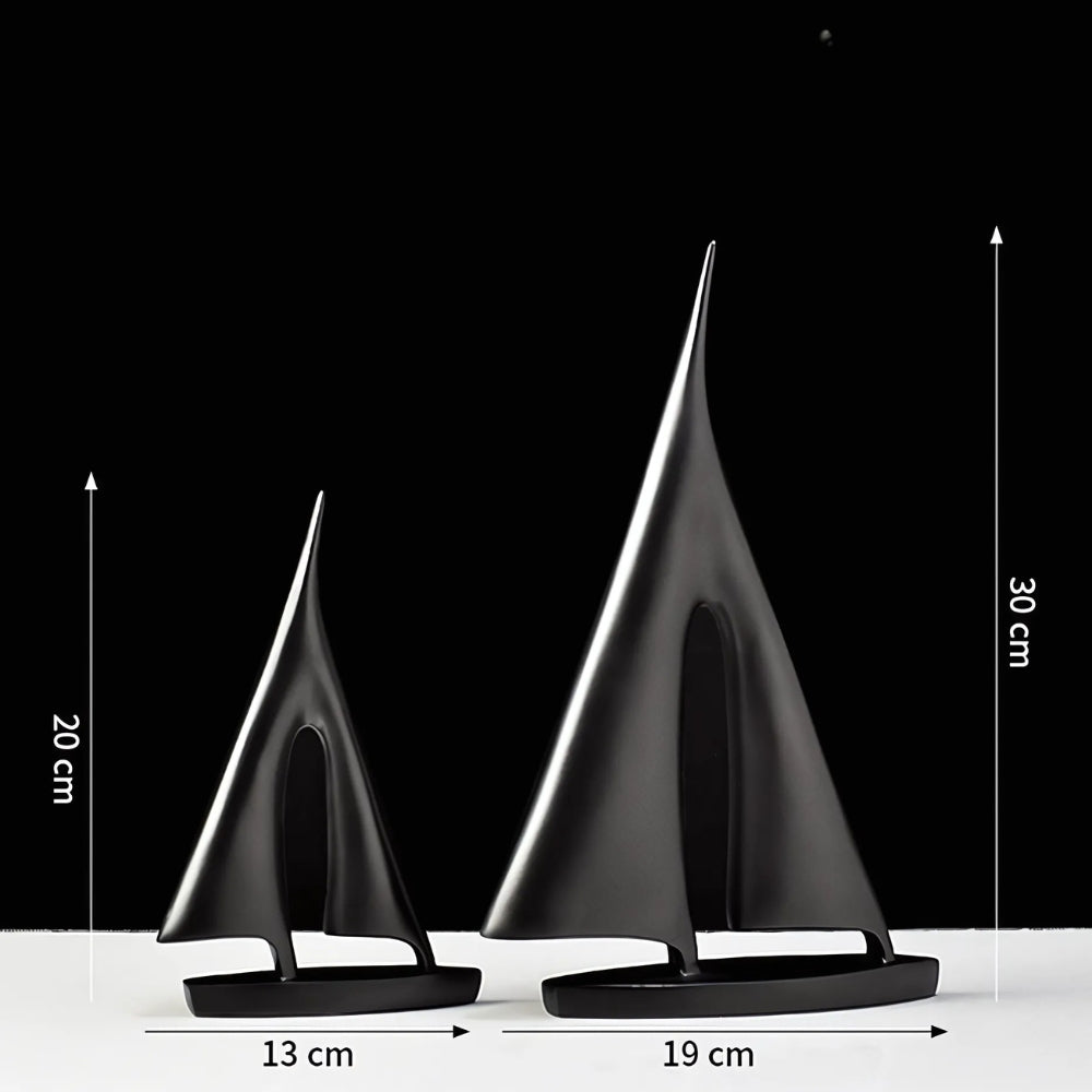 Ceramic Sailboat Sculpture With Smooth Silhouette