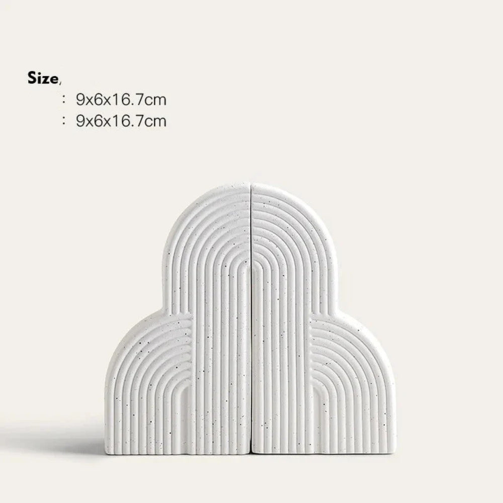 Contemporary Ceramic Bookends With Cloud Design