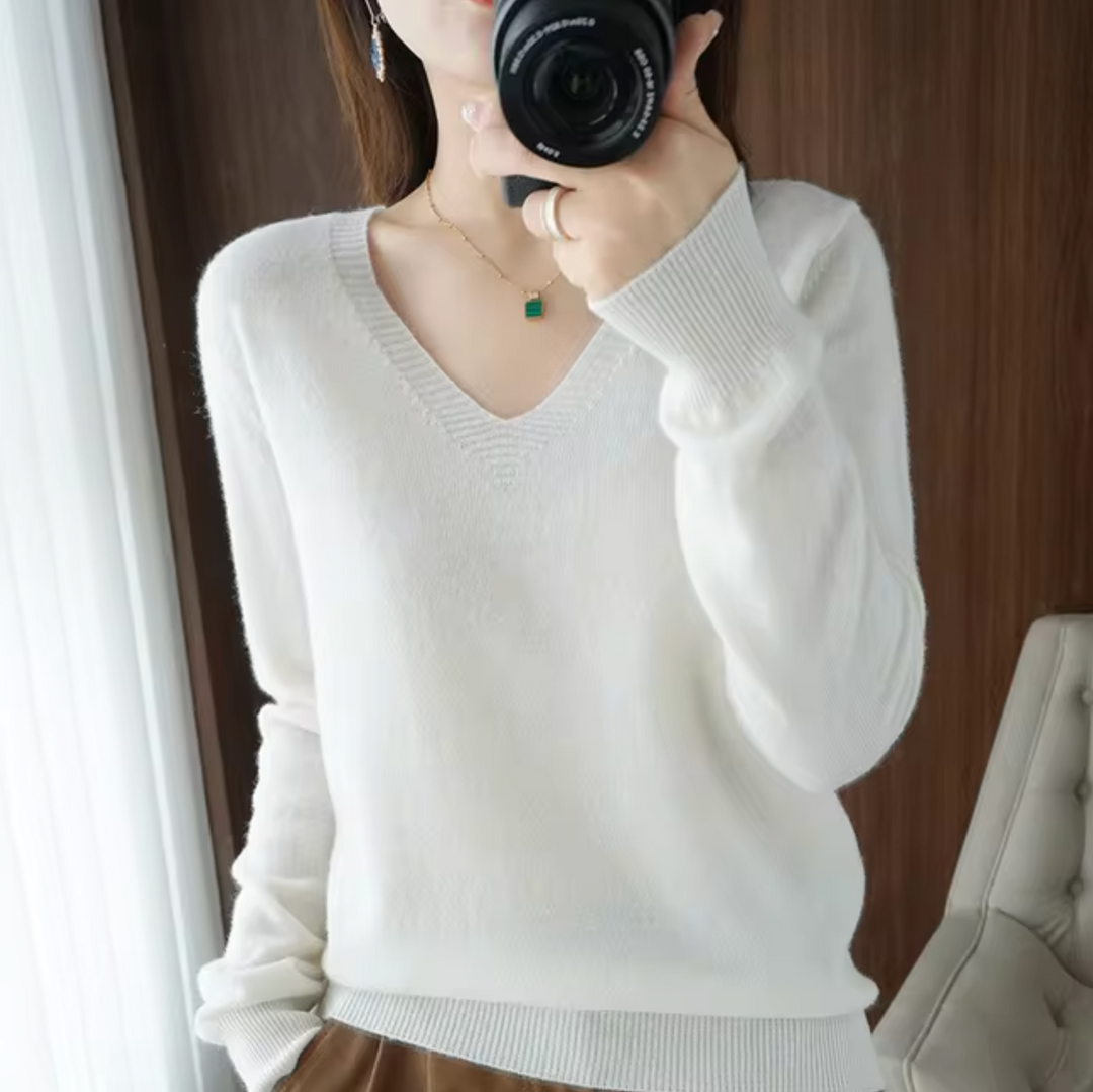 Milan Cashmere V-Neck Sweater