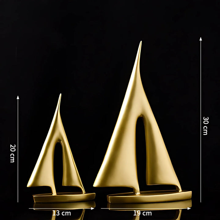 Ceramic Sailboat Sculpture With Smooth Silhouette