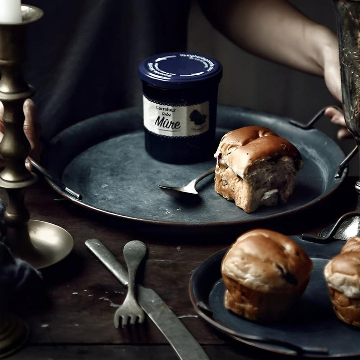 Industrial Metal Serving Tray With Handle Cutouts