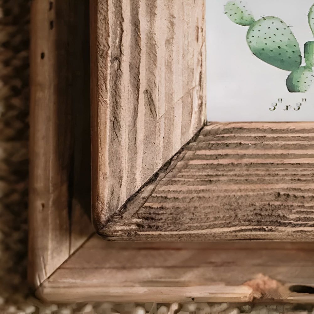 Rustic Wood Photo Frame With Distressed Texture