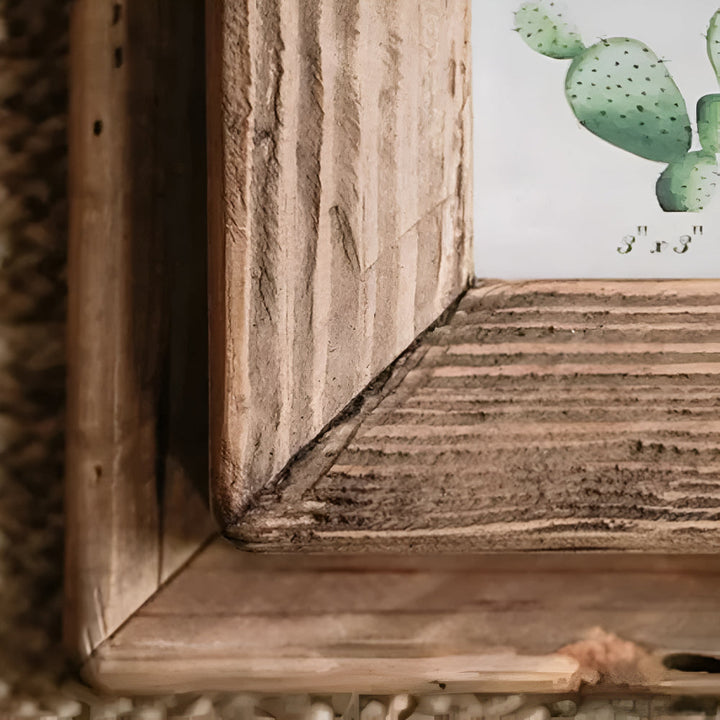 Rustic Wood Photo Frame With Distressed Texture