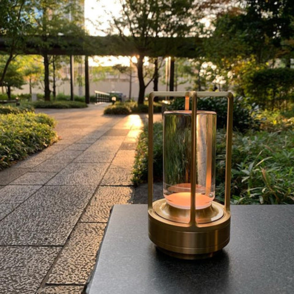 Nordic Touch-Control Table Lantern With Metal Frame & Acrylic Casing