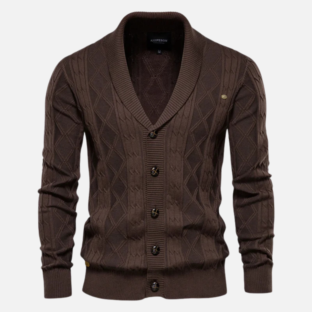 James - Argyle Wool Cardigan