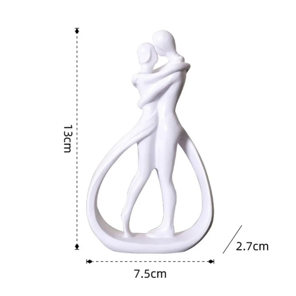 Contemporary Resin Couple Figurine With Glossy Finish