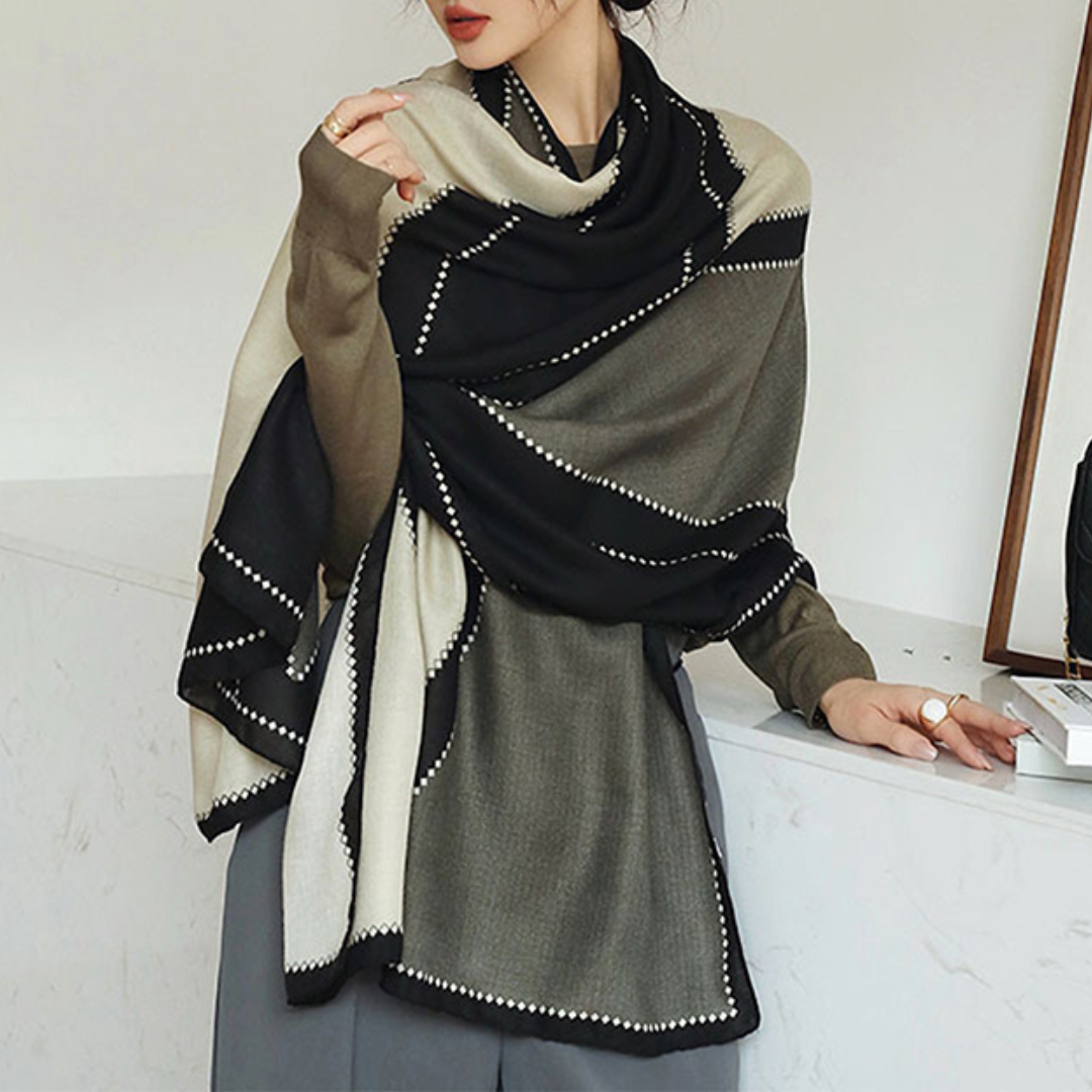 Audrey Geometry Wool Shawl