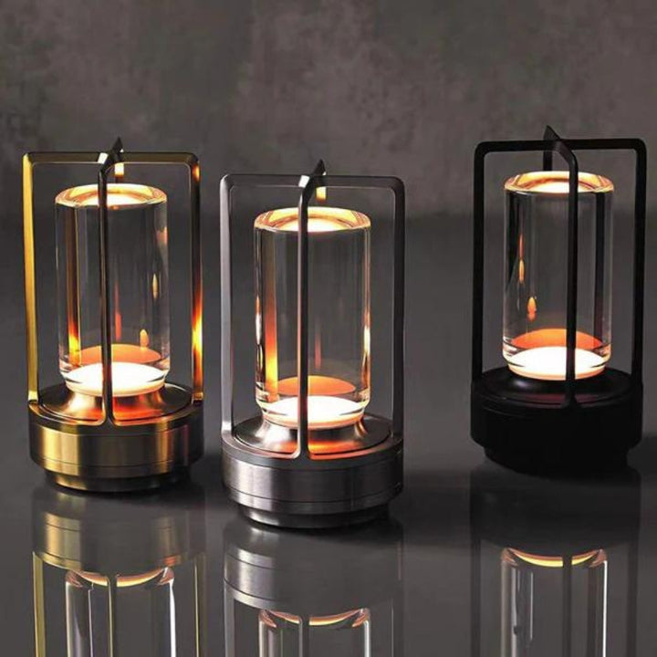 Nordic Touch-Control Table Lantern With Metal Frame & Acrylic Casing