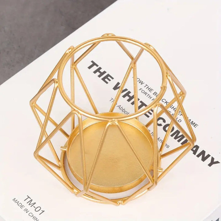Minimalist Wireframe Iron Candle Holder