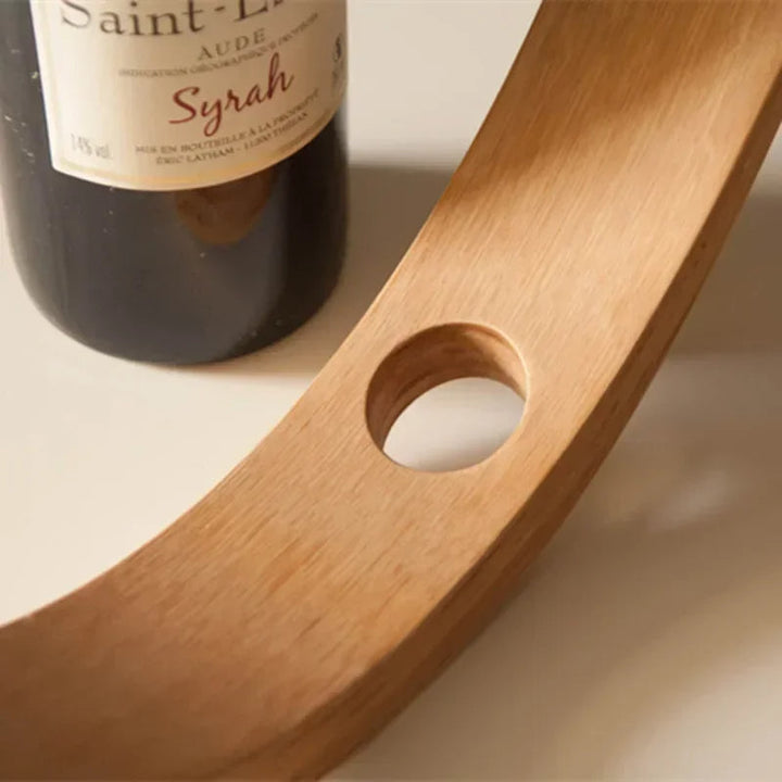 Minimalist Bamboo Wine Holder With Curved Design