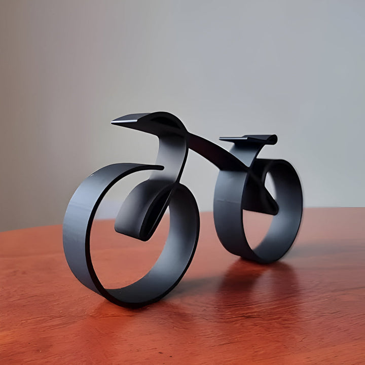 contemporary Metal Bicycle Sculpture With Abstract Design