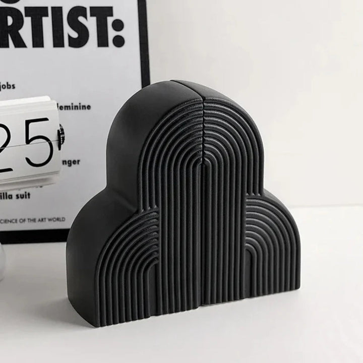 Contemporary Ceramic Bookends With Cloud Design