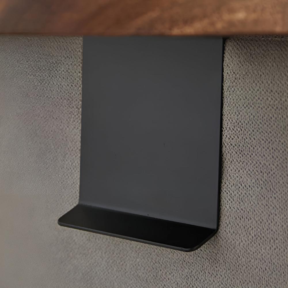 Contemporary Walnut Wood Armrest Tray With Clamp Attachment