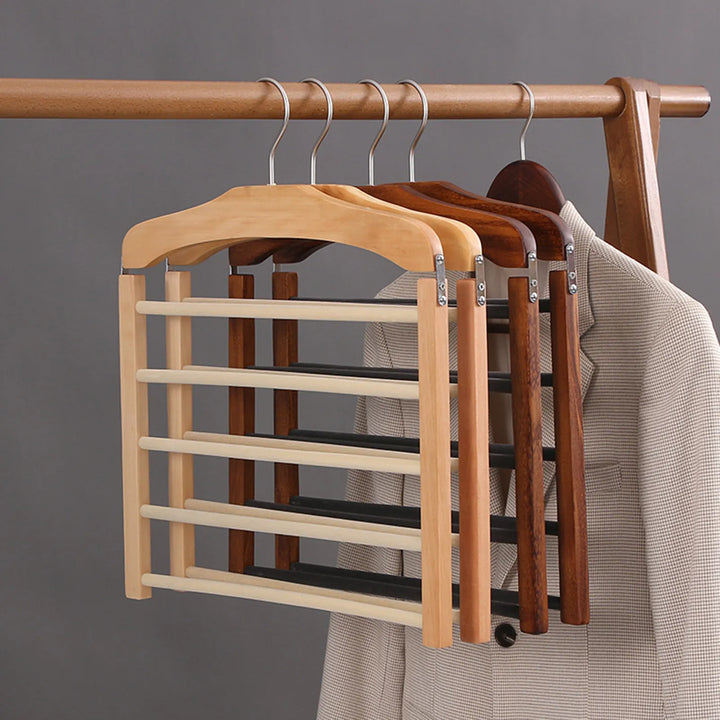 Walnut Wood Multi-Bar Pant Hanger