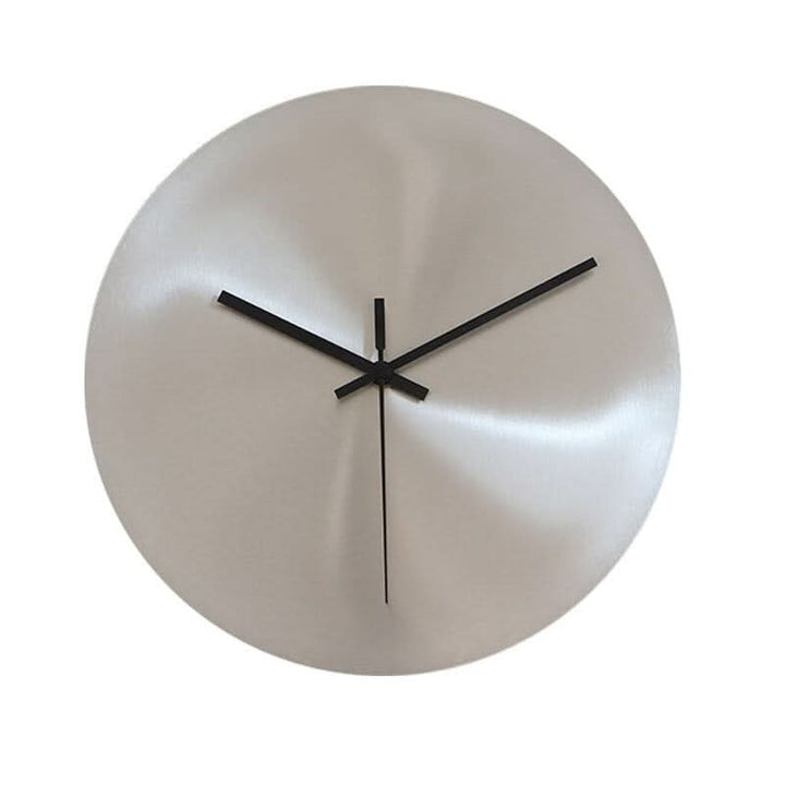 Minimalist Brushed Metal Wall Clock With Black Hands