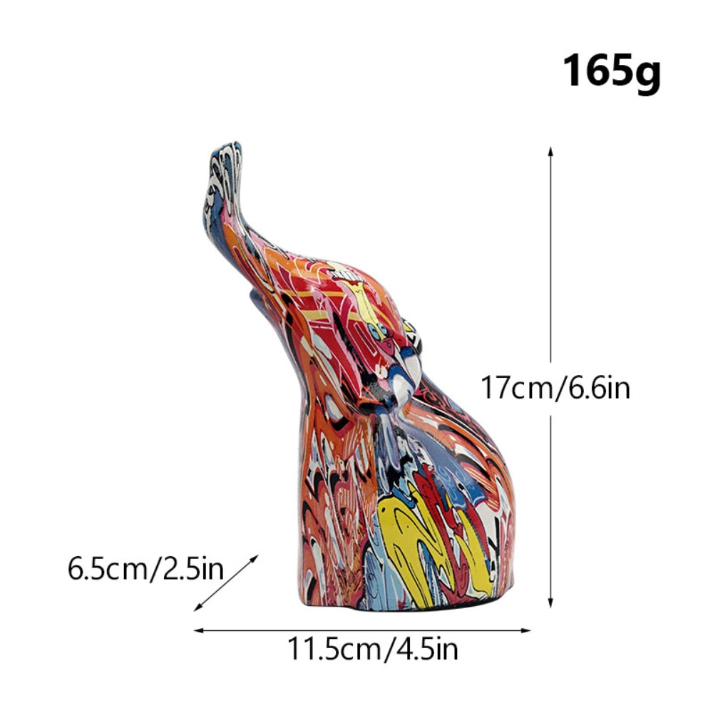 Eclectic Graffiti Resin Elephant Figurine