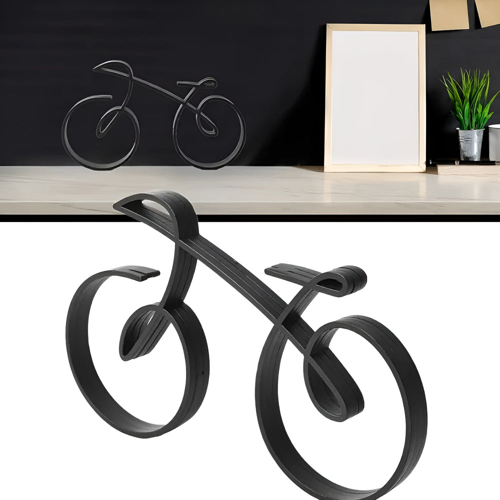 contemporary Metal Bicycle Sculpture With Abstract Design