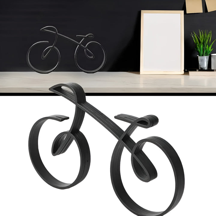 contemporary Metal Bicycle Sculpture With Abstract Design