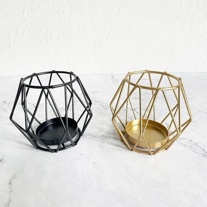 Minimalist Wireframe Iron Candle Holder