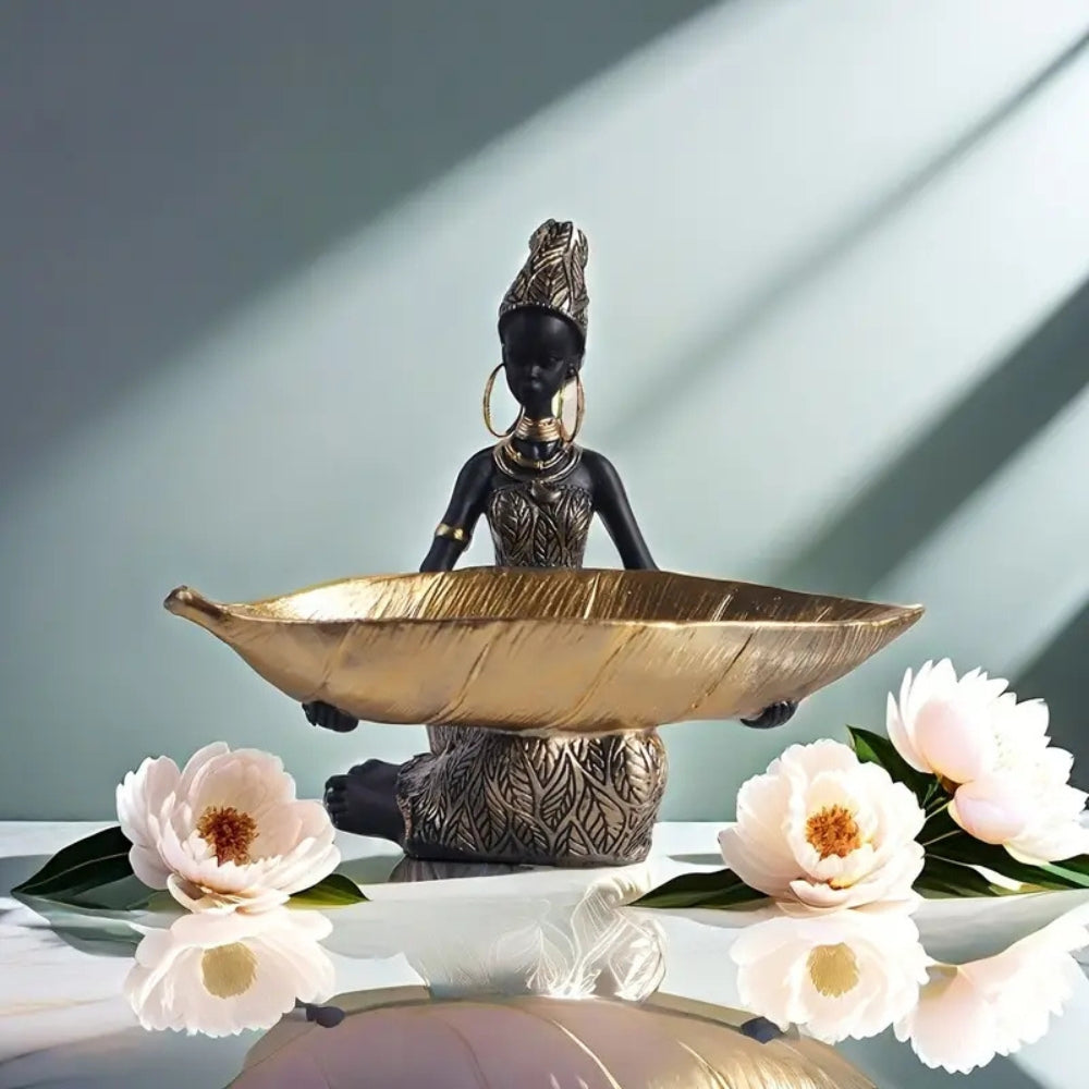 Eclectic Resin Jewelry Holder With Leaf Design