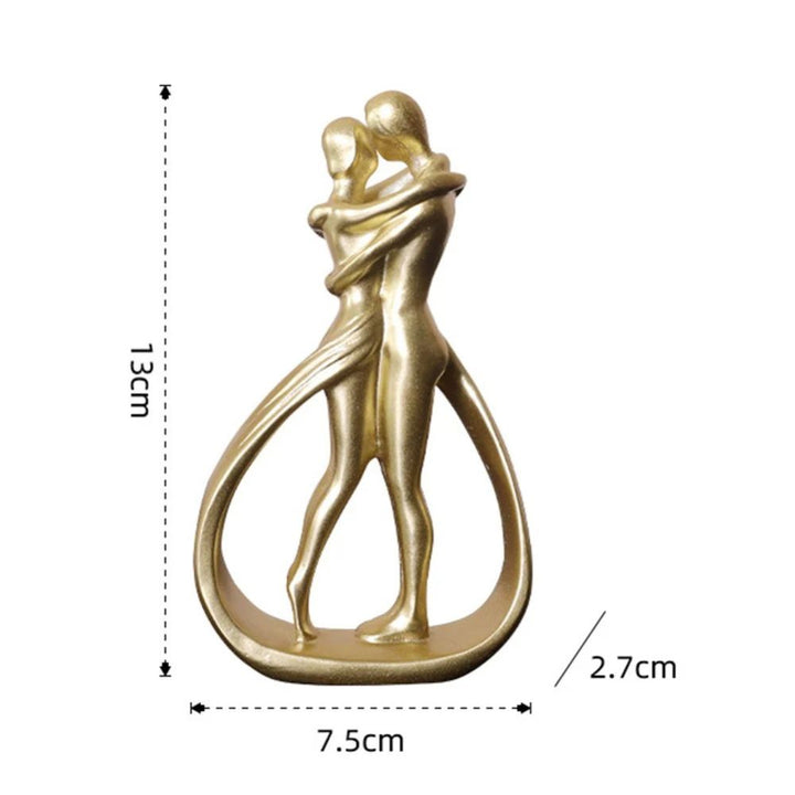 Contemporary Resin Couple Figurine With Glossy Finish