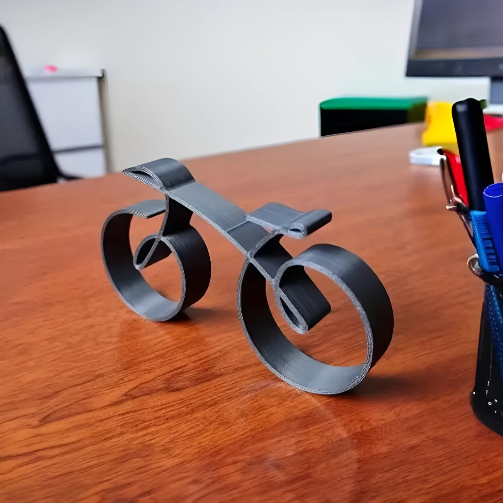 contemporary Metal Bicycle Sculpture With Abstract Design