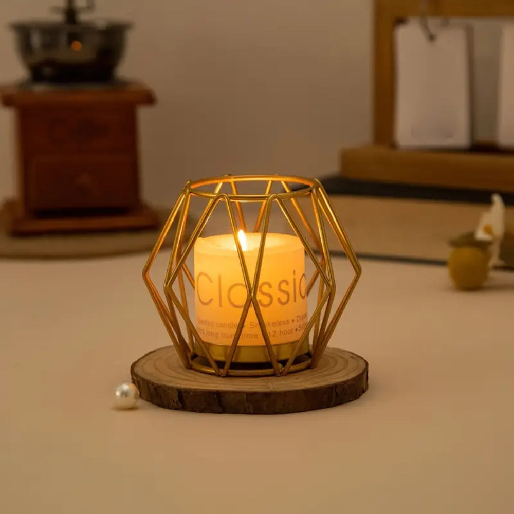 Minimalist Wireframe Iron Candle Holder