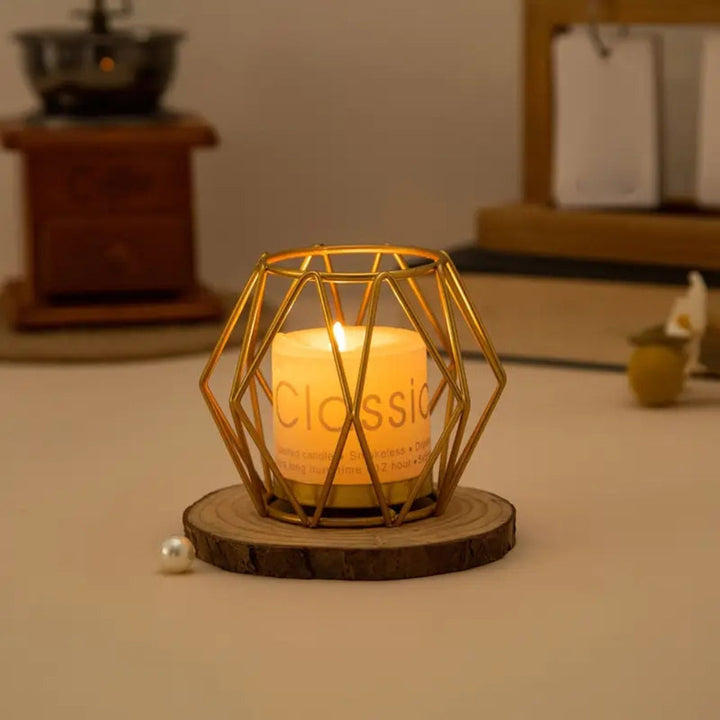 Minimalist Wireframe Iron Candle Holder