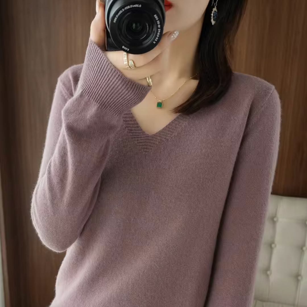 Milan Cashmere V-Neck Sweater