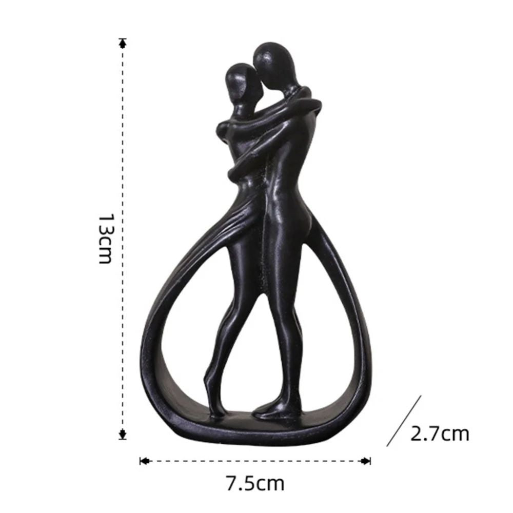 Contemporary Resin Couple Figurine With Glossy Finish