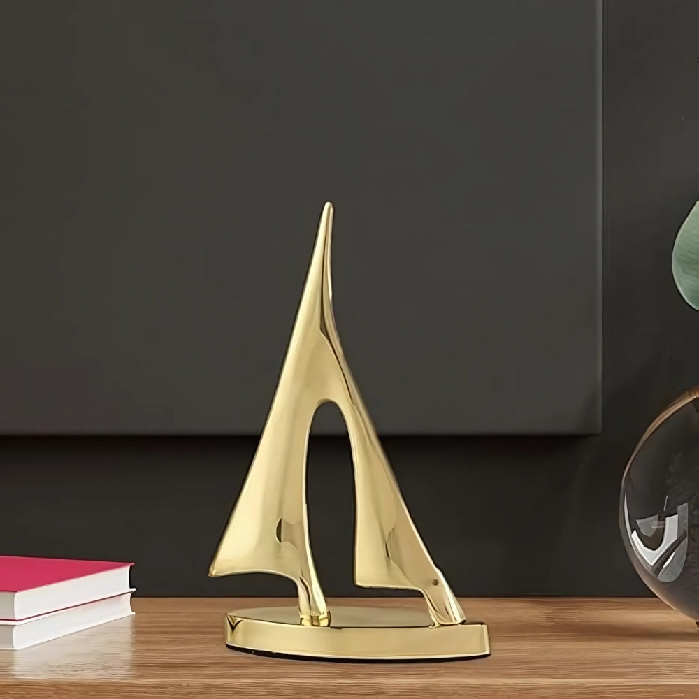 Ceramic Sailboat Sculpture With Smooth Silhouette