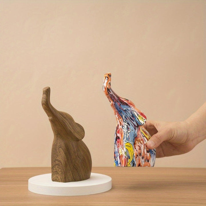 Eclectic Graffiti Resin Elephant Figurine