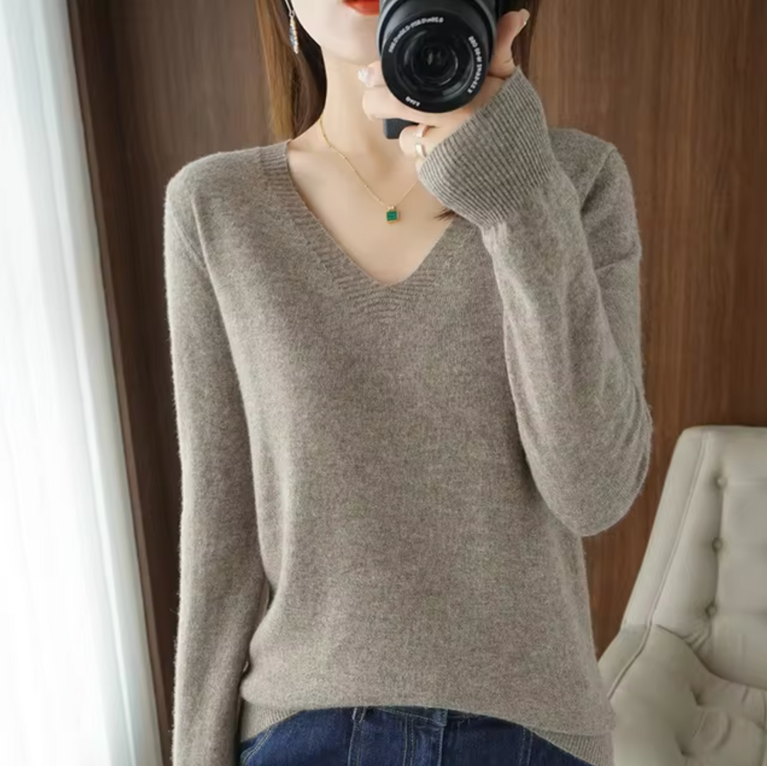 Milan Cashmere V-Neck Sweater