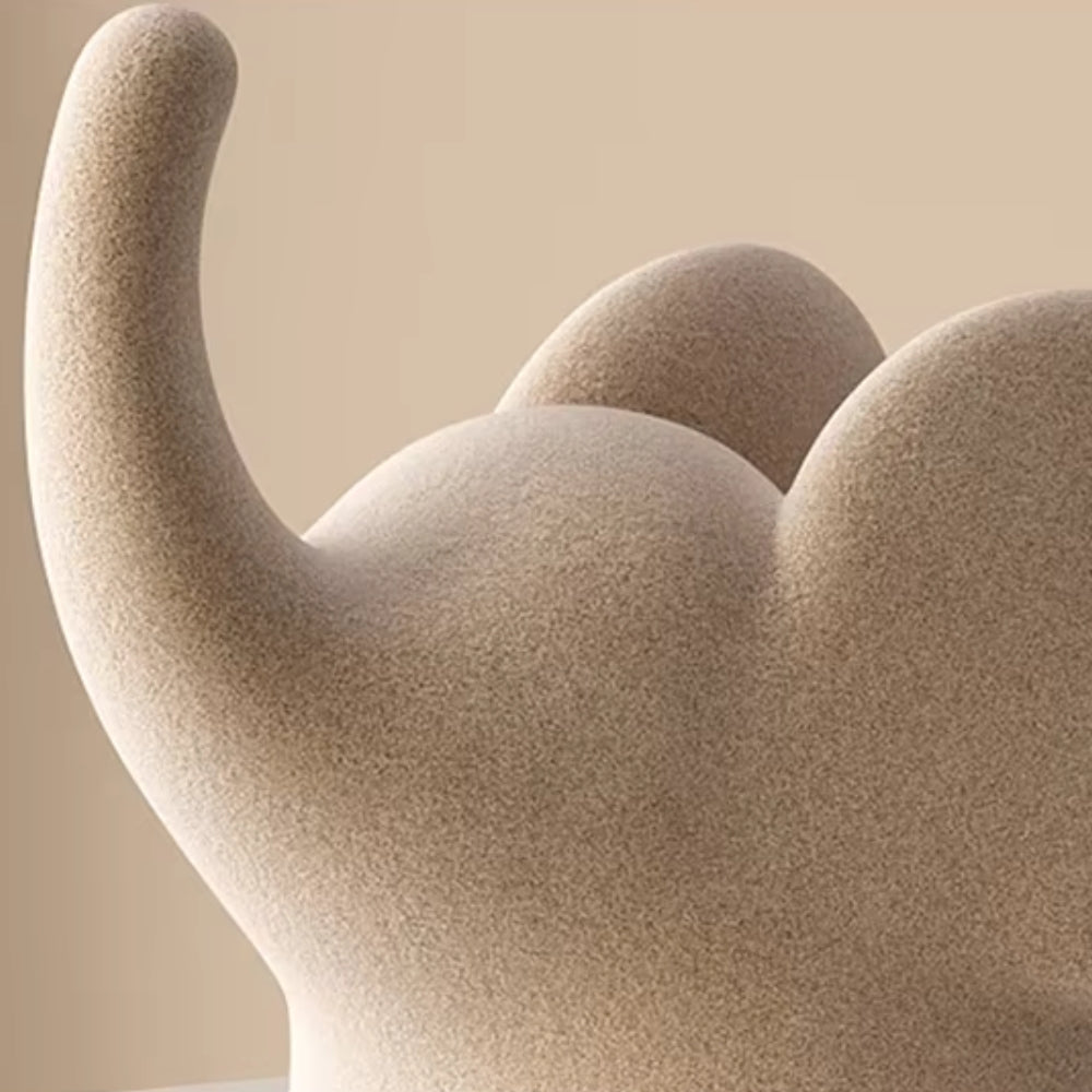 contemporary Resin Elephant Figurine With Uplifted Trunk