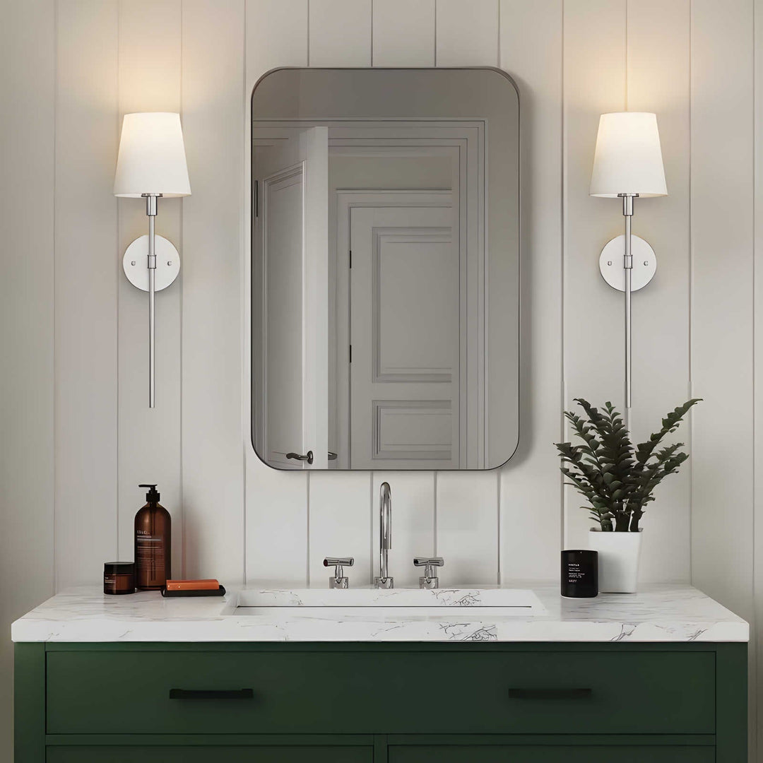 contemporary Brass Wall Lamp with Tapered Shade