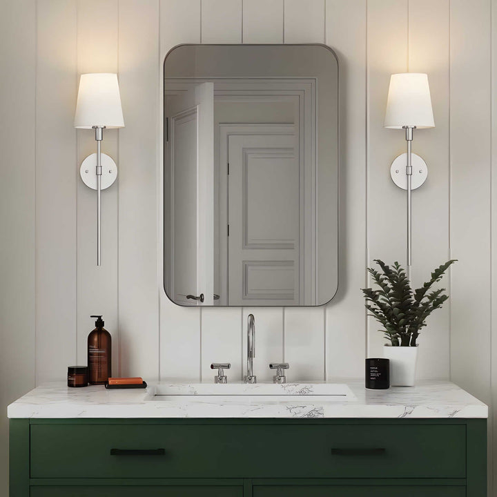 contemporary Brass Wall Lamp with Tapered Shade