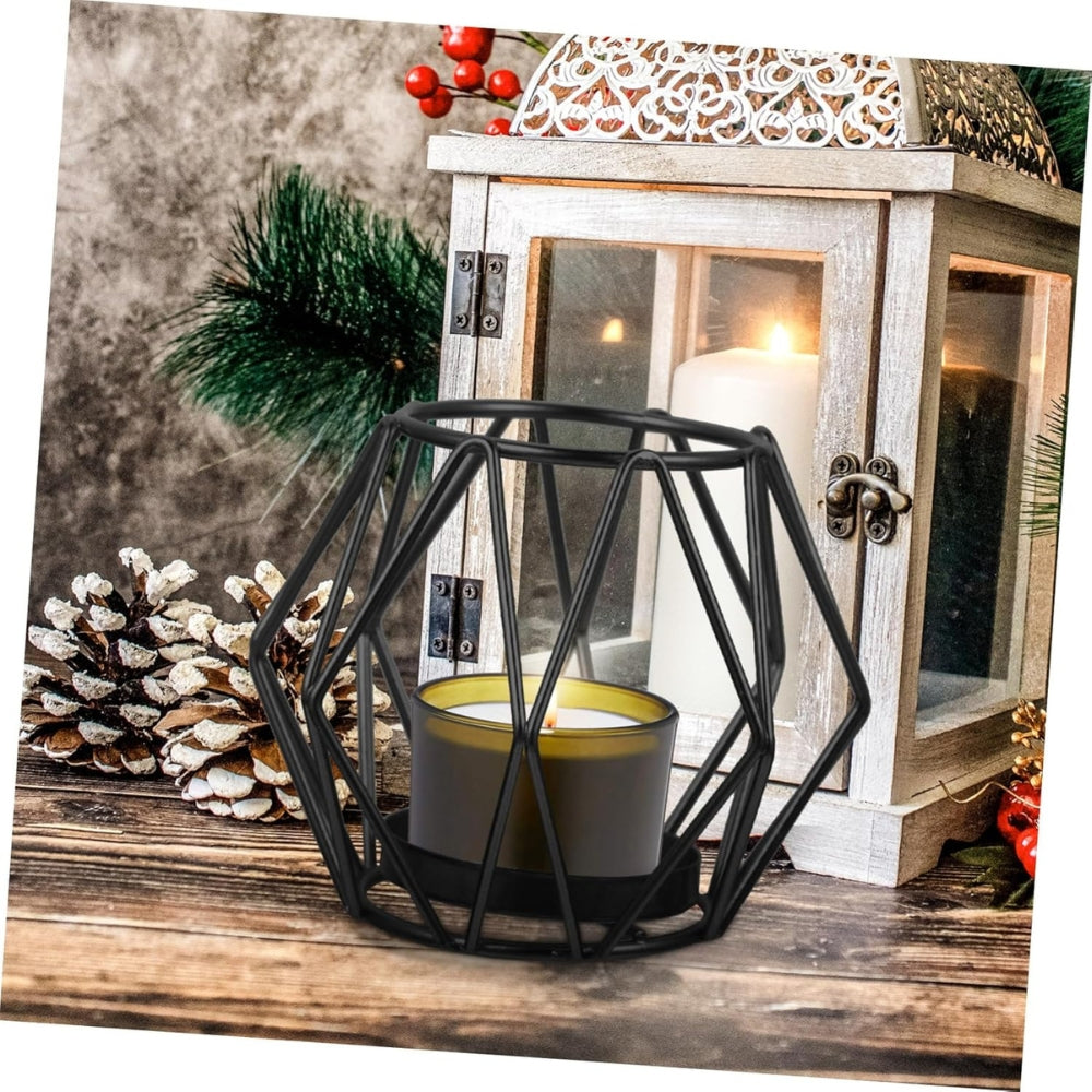 Minimalist Wireframe Iron Candle Holder
