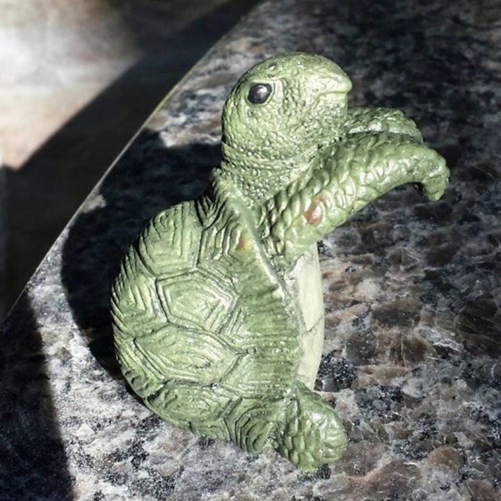 Playful Resin Turtle Hanging Pot Ornament