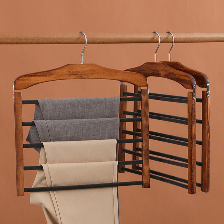 Walnut Wood Multi-Bar Pant Hanger